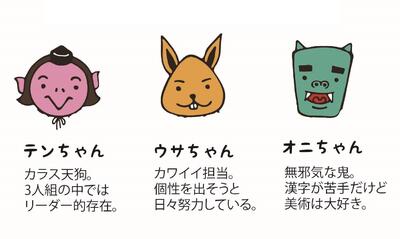 れきみん埼玉応援キャラクター「てんぐまい三人衆」