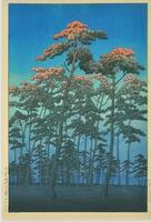 歴史と民俗の博物館絵葉書（川瀬巴水　大宮氷川公園）