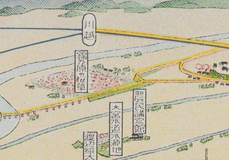 大宮鳥瞰図タペストリー（部分②）